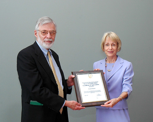 Vic Johnson receives award