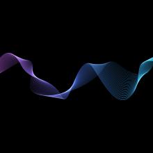 Multicolored sound waves on a black background