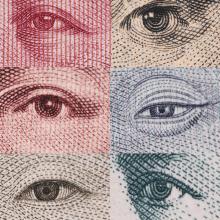 collage of faces from different bank notes