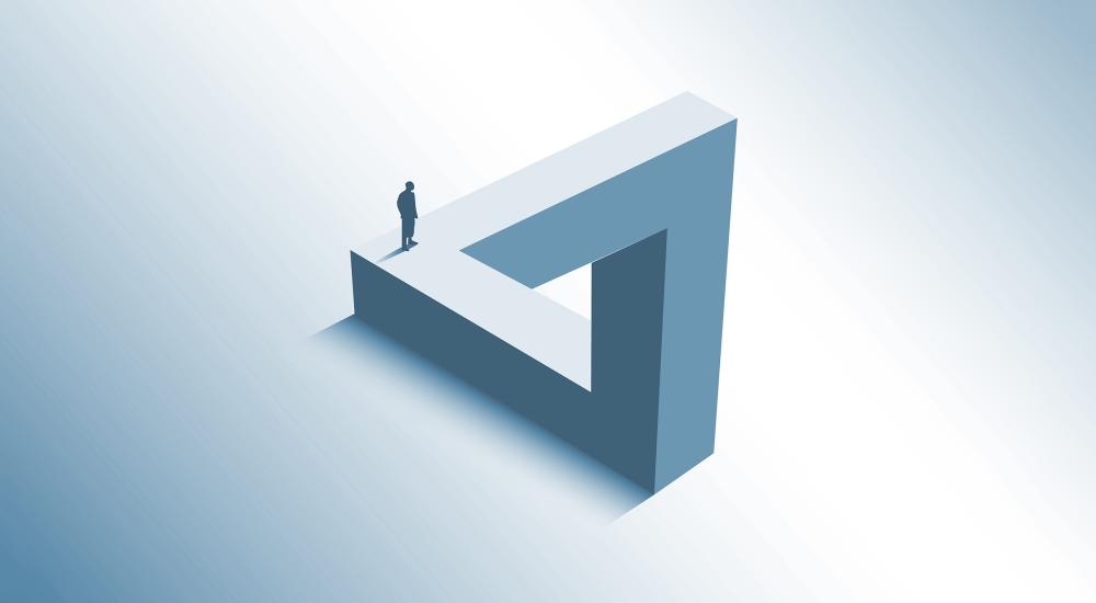 illustration of optical illusion triangle