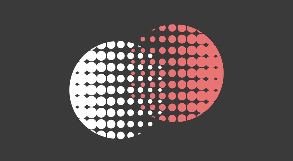 illustration of two dotted circles starting to overlap