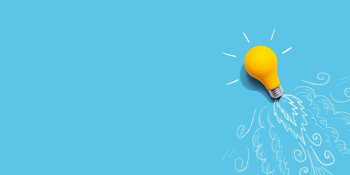 light bulb taking off like a rocket