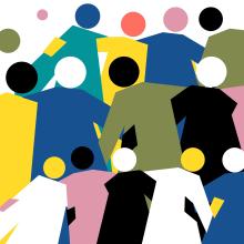 Illustration of a group of people in different colors