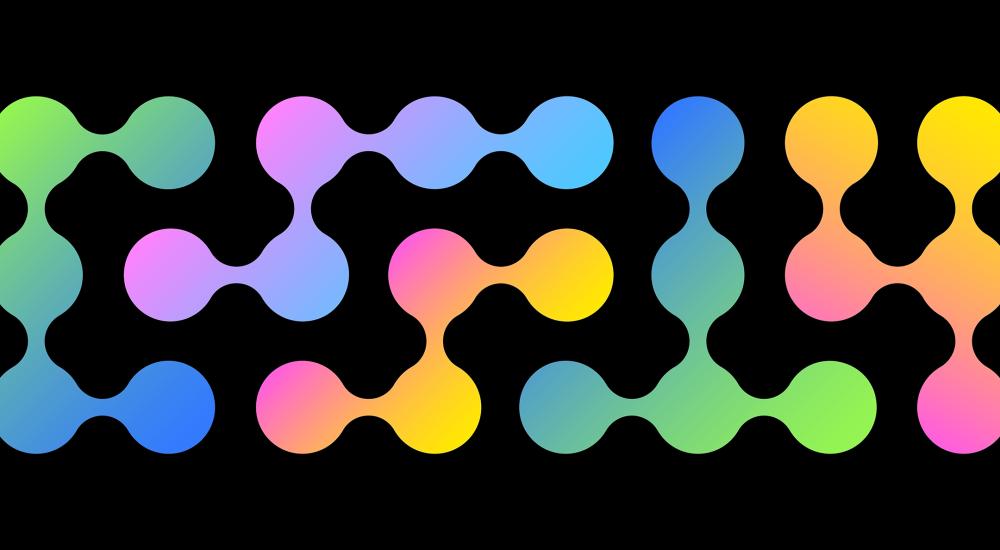 multicolor dots connecting