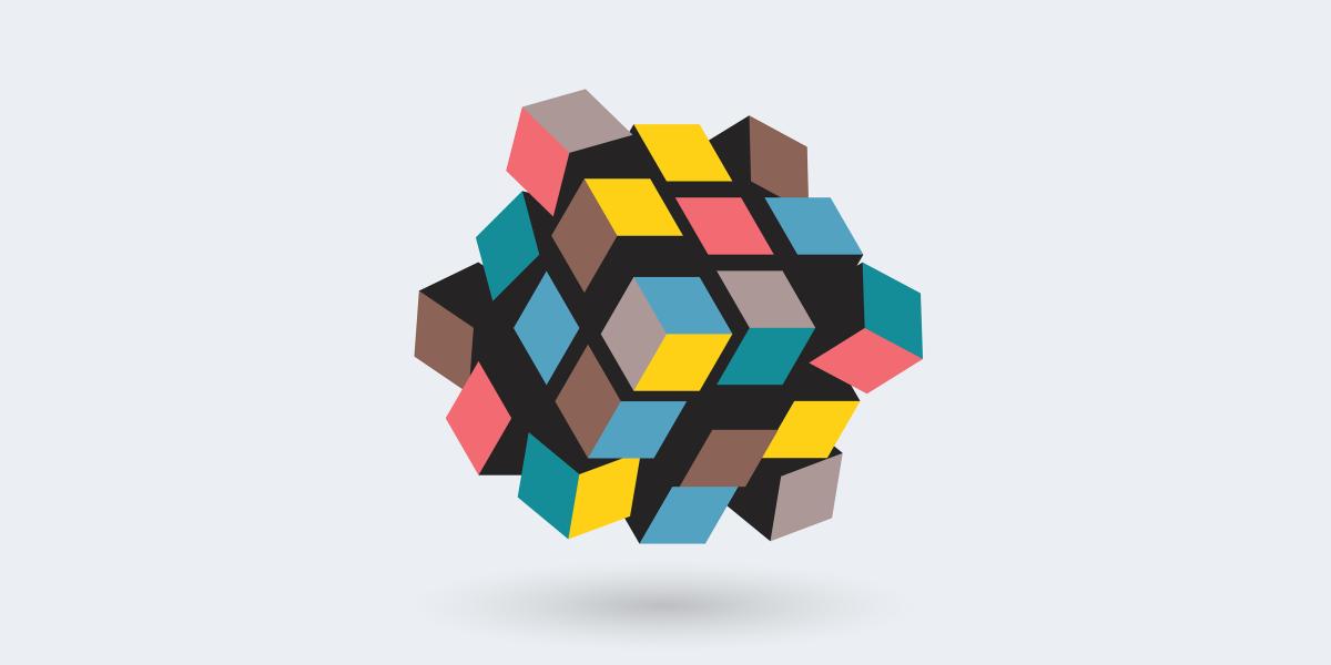 3D illustration of rubic's cube