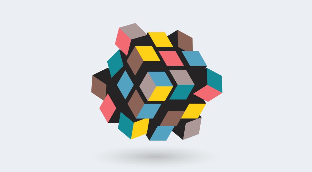 3D illustration of rubic's cube