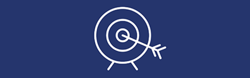 Business Acumen Icon is shaped like a target with an error through it