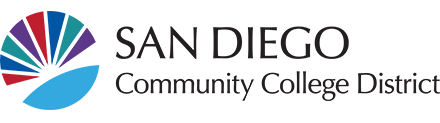 A colorful round logo with the text San Diego Community College District